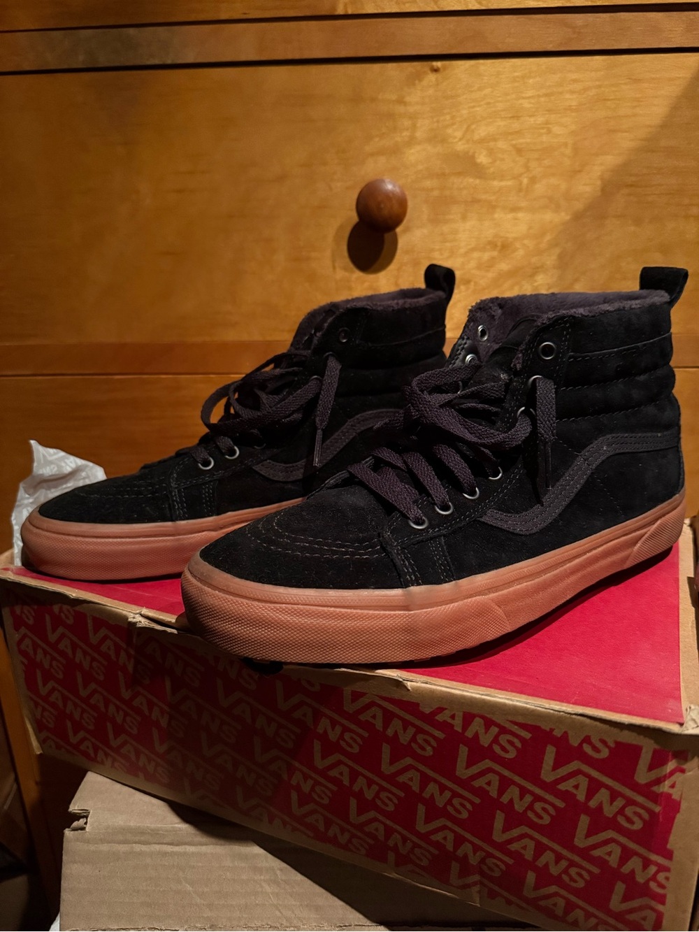 Vans MTE Black Suede High-Top Sneaker Boot with Gum Outsole Shoes